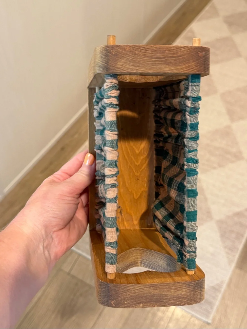 Vintage Cottage Core Wooden Heart Mail Holder Letter Organizer Desk Caddy 90’s